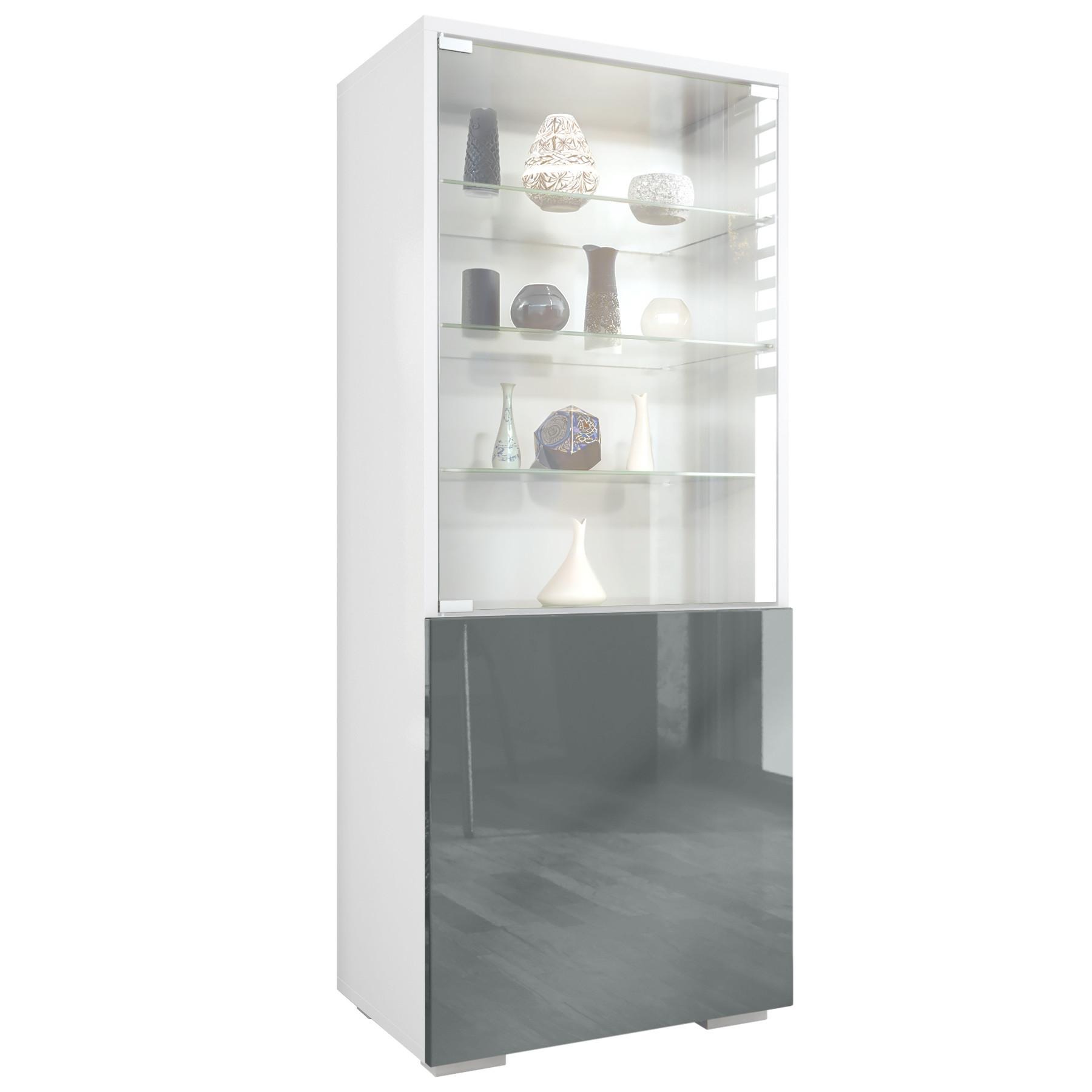 Wohnli Möbelsuche - VITRINE Granada Grau Hochglanz