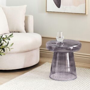 BEISTELLTISCH Rauchglas grau rund 39 cm Caldera Glas Beliani Möbel > Tische > Beistelltische Grau