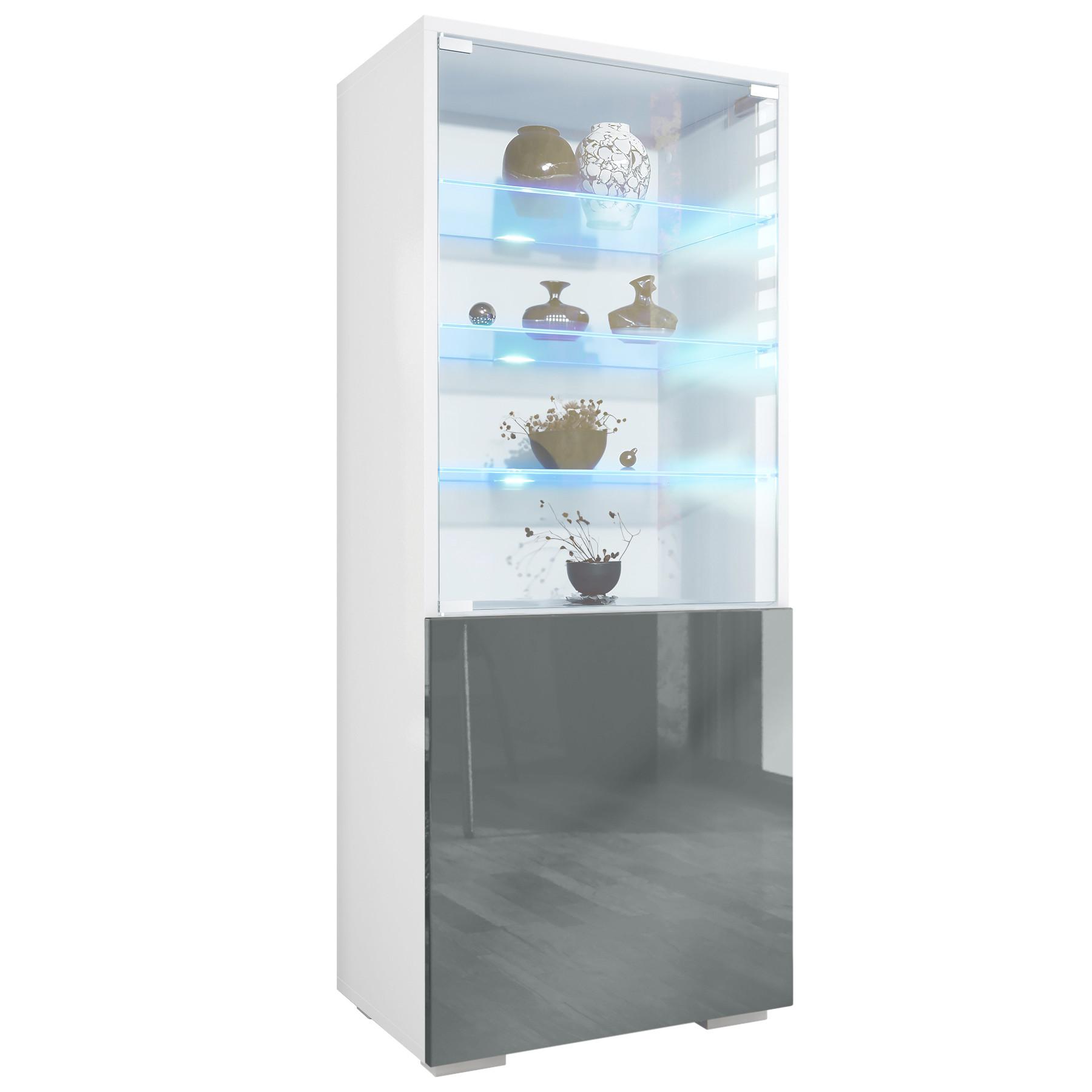 Wohnli Möbelsuche - VITRINE Granada Grau Hochglanz