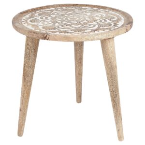 wohnli-moebel-suche-800000686995-1 BEISTELLTISCH 2er-Set Mango Holz Braun/Weiß Sakita Holz Beliani Möbel > Tische > Beistelltische Braun