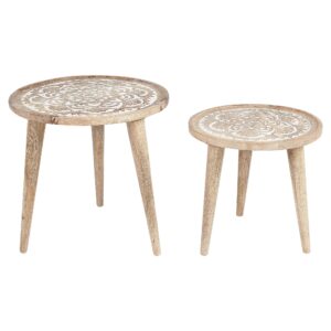 wohnli-moebel-suche-800000686995 Wohnli Möbelsuche - BEISTELLTISCH 2er-Set Mango Holz Braun/Weiß Sakita