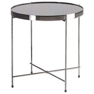 wohnli-moebel-suche-800000687000 Wohnli Möbelsuche - BEISTELLTISCH Glas schwarz/silber 40 cm Lucea