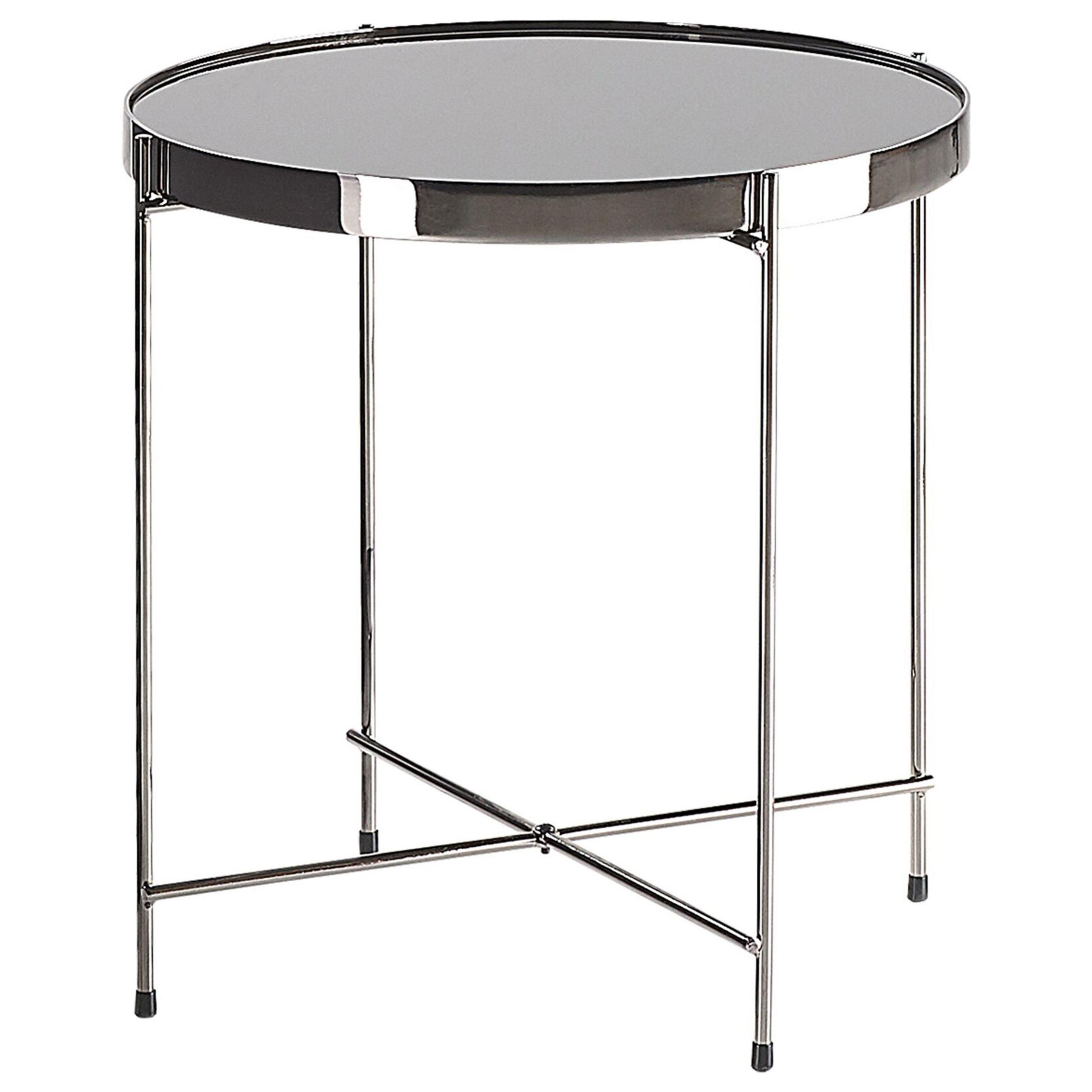 Wohnli Möbelsuche - BEISTELLTISCH Glas schwarz/silber 40 cm Lucea