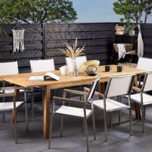 GARTENTISCH Akazienholz hellbraun 180-240/100 cm ausziehbar Cesana Holz Beliani Garten & Outdoor > Gartenmöbel > Gartentische Braun
