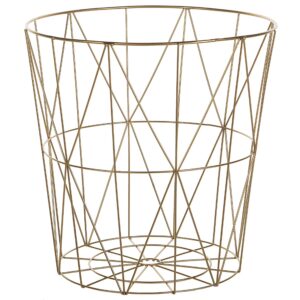 BEISTELLTISCH gold/heller Holzfarbton 40 cm Lanark Holzwerkstoff Beliani Möbel > Tische > Beistelltische Braun