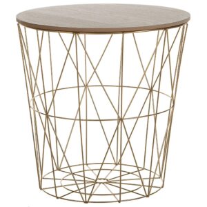 wohnli-moebel-suche-800000687097 Wohnli Möbelsuche - BEISTELLTISCH gold/heller Holzfarbton 40 cm Lanark