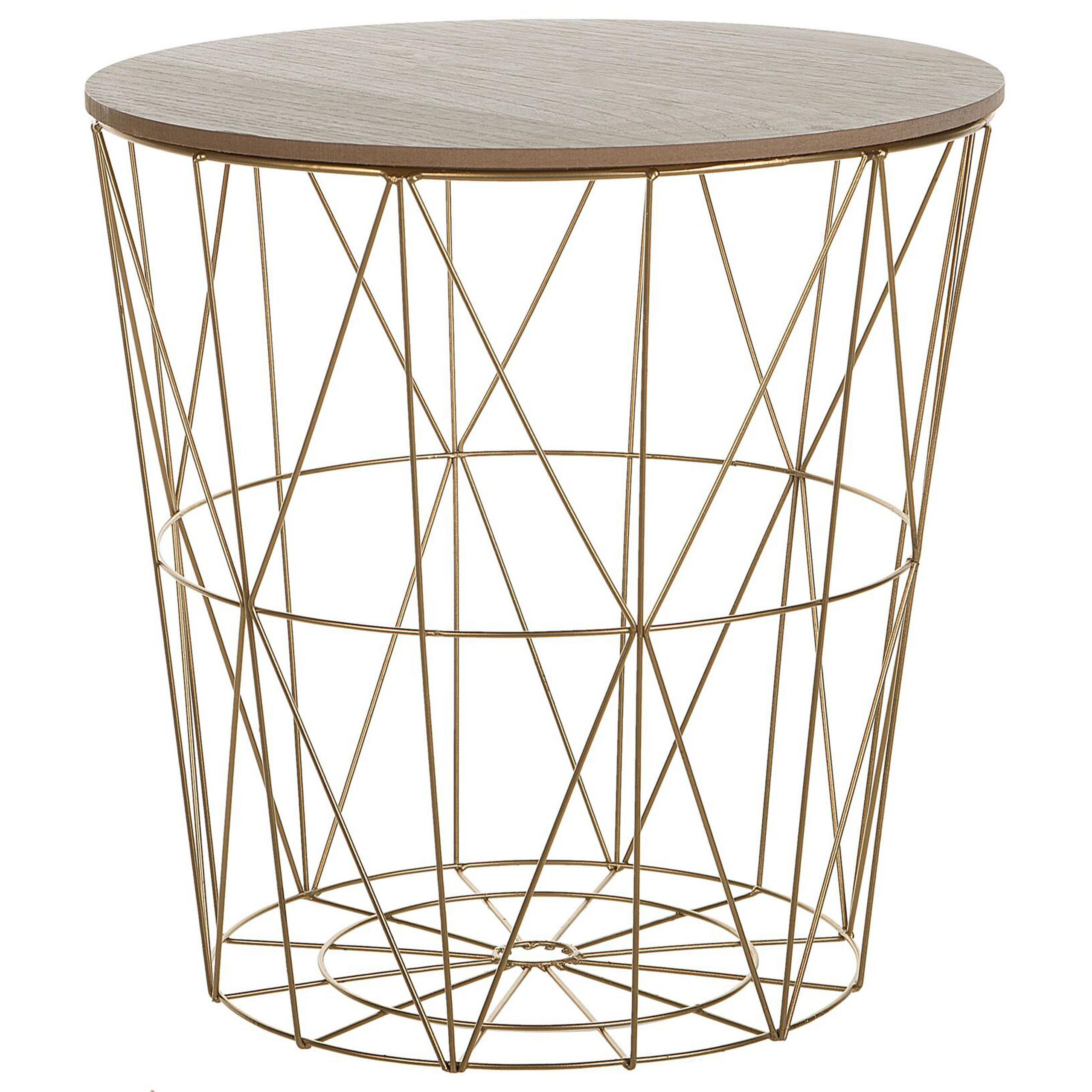 Wohnli Möbelsuche - BEISTELLTISCH gold/heller Holzfarbton 40 cm Lanark