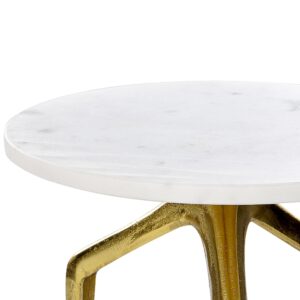 wohnli-moebel-suche-800000687270-1 BEISTELLTISCH Marmor weiß/gold rund 30 cm Tilpa Stein Beliani Möbel > Tische > Beistelltische Weiß