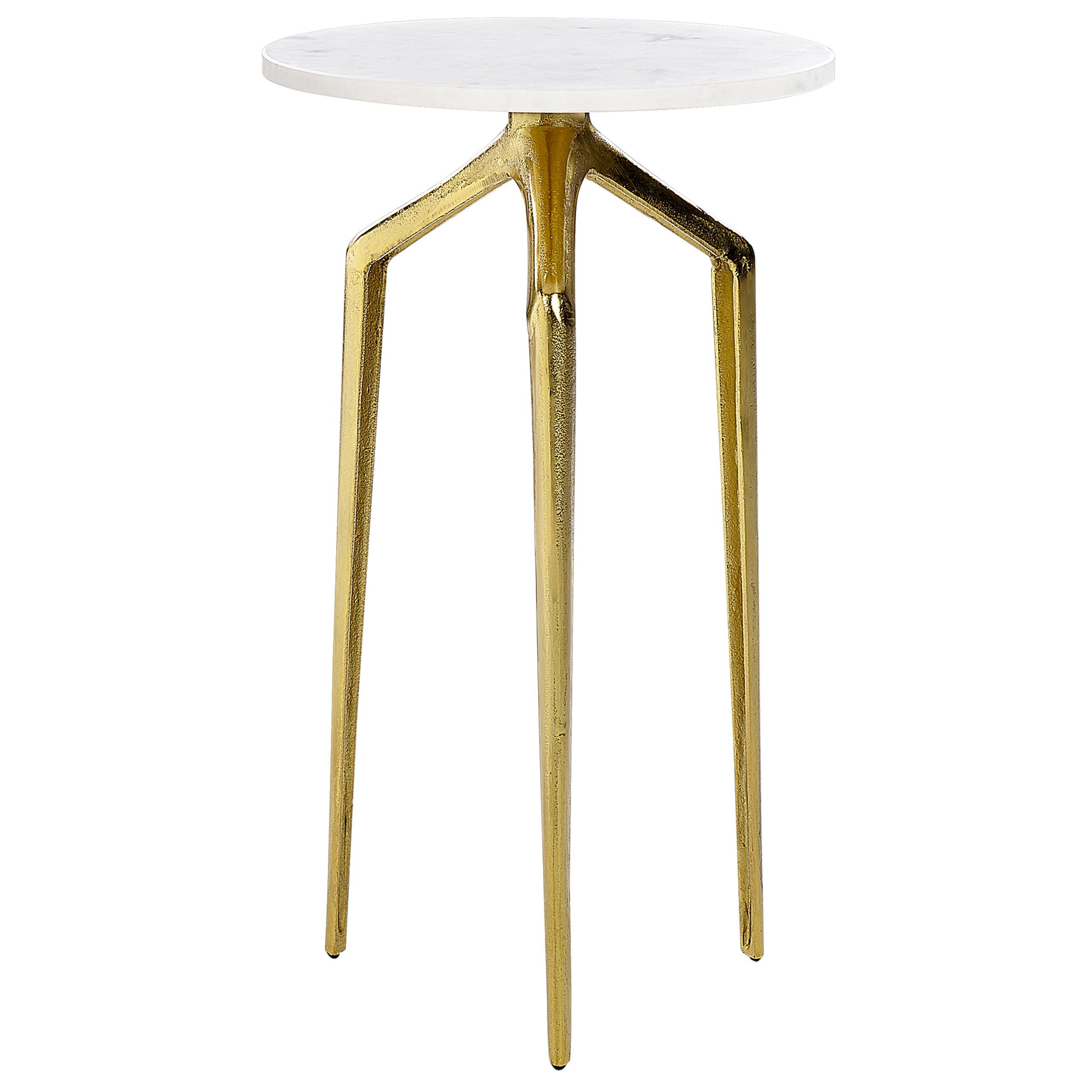 Wohnli Möbelsuche - BEISTELLTISCH Marmor weiß/gold rund 30 cm Tilpa