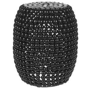 wohnli-moebel-suche-800000687276 Wohnli Möbelsuche - BEISTELLTISCH schwarz Perlen-Optik oval 32 cm Uhana