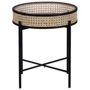 wohnli-moebel-suche-800000687278 Wohnli Möbelsuche - BEISTELLTISCH Rattan/Metall schwarz 36 cm Vienna