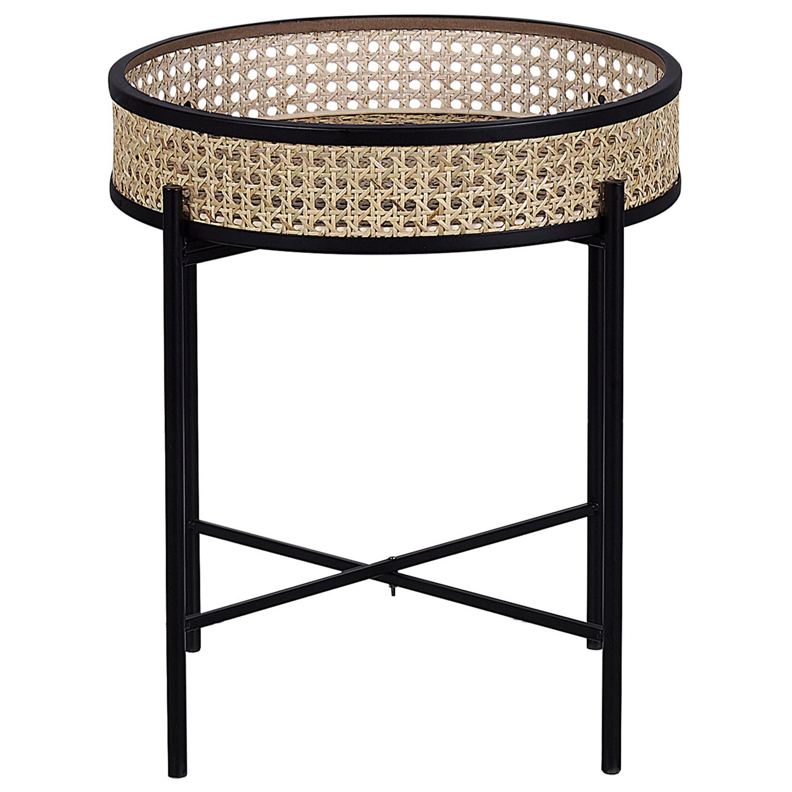 wohnli-moebel-suche-800000687278 Wohnli Möbelsuche - BEISTELLTISCH Rattan/Metall schwarz 36 cm Vienna