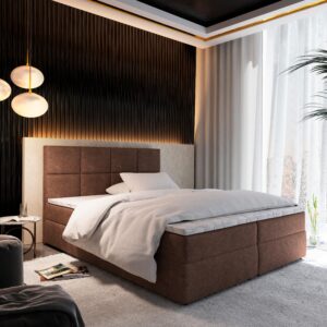 wohnli-moebel-suche-800000687715-1 BOXBETT LENA 160x200 cm mit Matratze und Topper - Braun Holz MASSENO Möbel > Betten > Boxspringbetten Braun