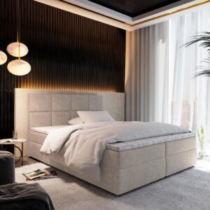 wohnli-moebel-suche-800000687794-1 BOXBETT LENA 140x200 cm mit Matratze und Topper - Beige Holz MASSENO Möbel > Betten > Boxspringbetten Beige