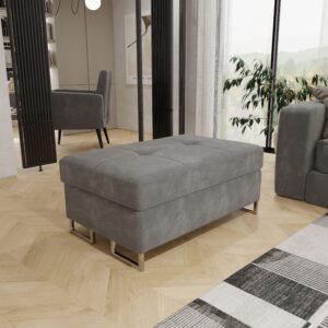 wohnli-moebel-suche-800000687803-1 POLSTERHOCKER BARLET Grau 100x60 cm Textil MASSENO Möbel > Sessel > Hocker Grau