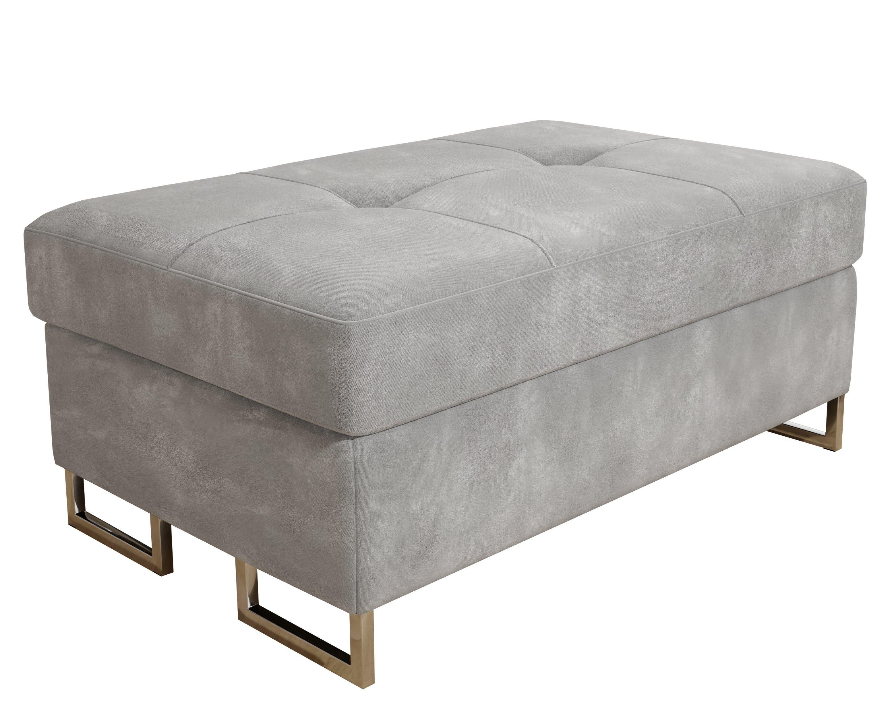 wohnli-moebel-suche-800000687807 Wohnli Möbelsuche - POLSTERHOCKER BARLET Hellgrau 100x60 cm