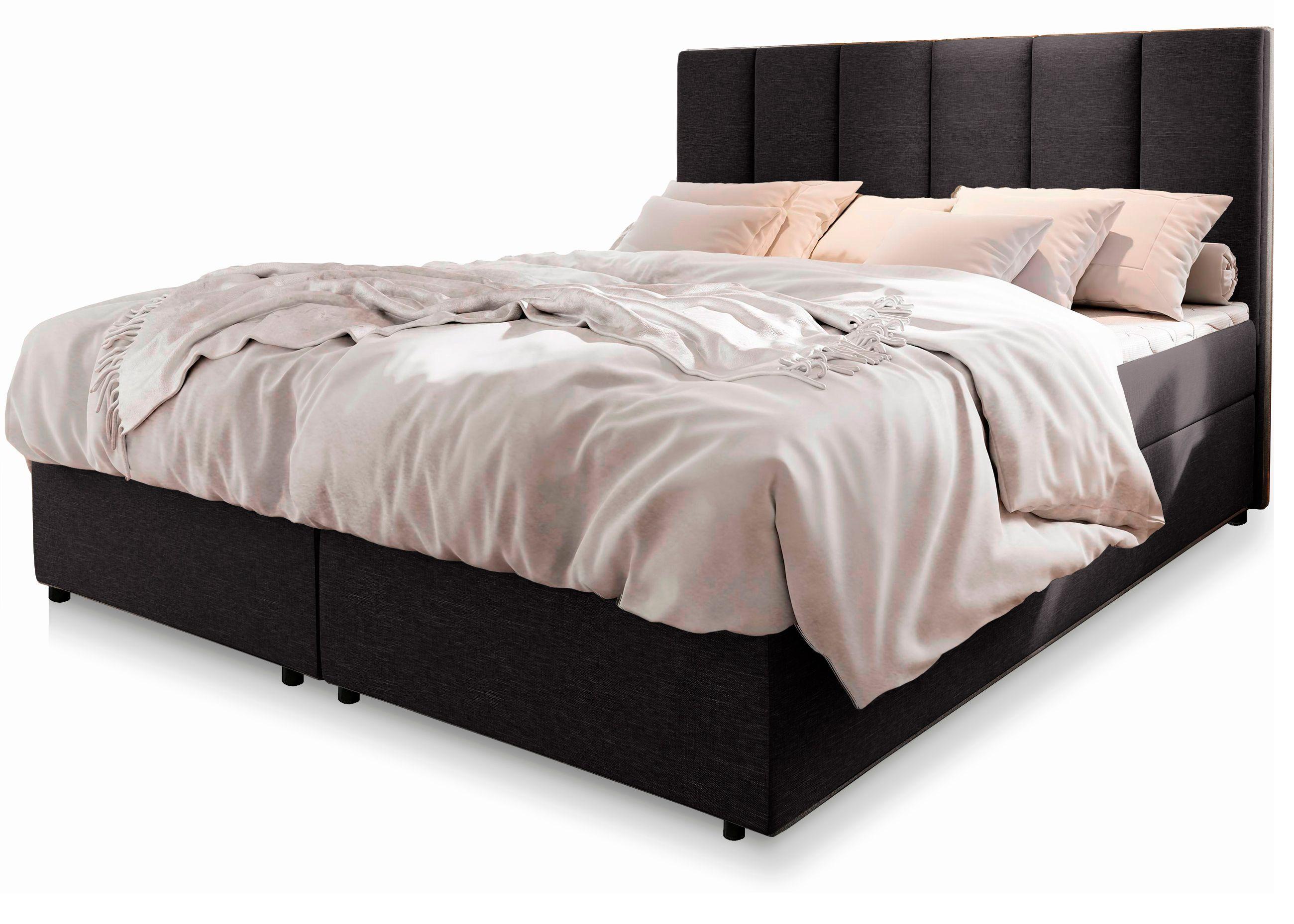wohnli-moebel-suche-800000688037 Wohnli Möbelsuche - BOXBETT MERIL 160x200 cm mit Matratze und Topper - Schwarz