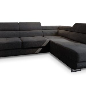 Wohnli Möbelsuche - ECKSOFA APIRO R-S Schwarz Kordstoff mit Schlaffunktion
