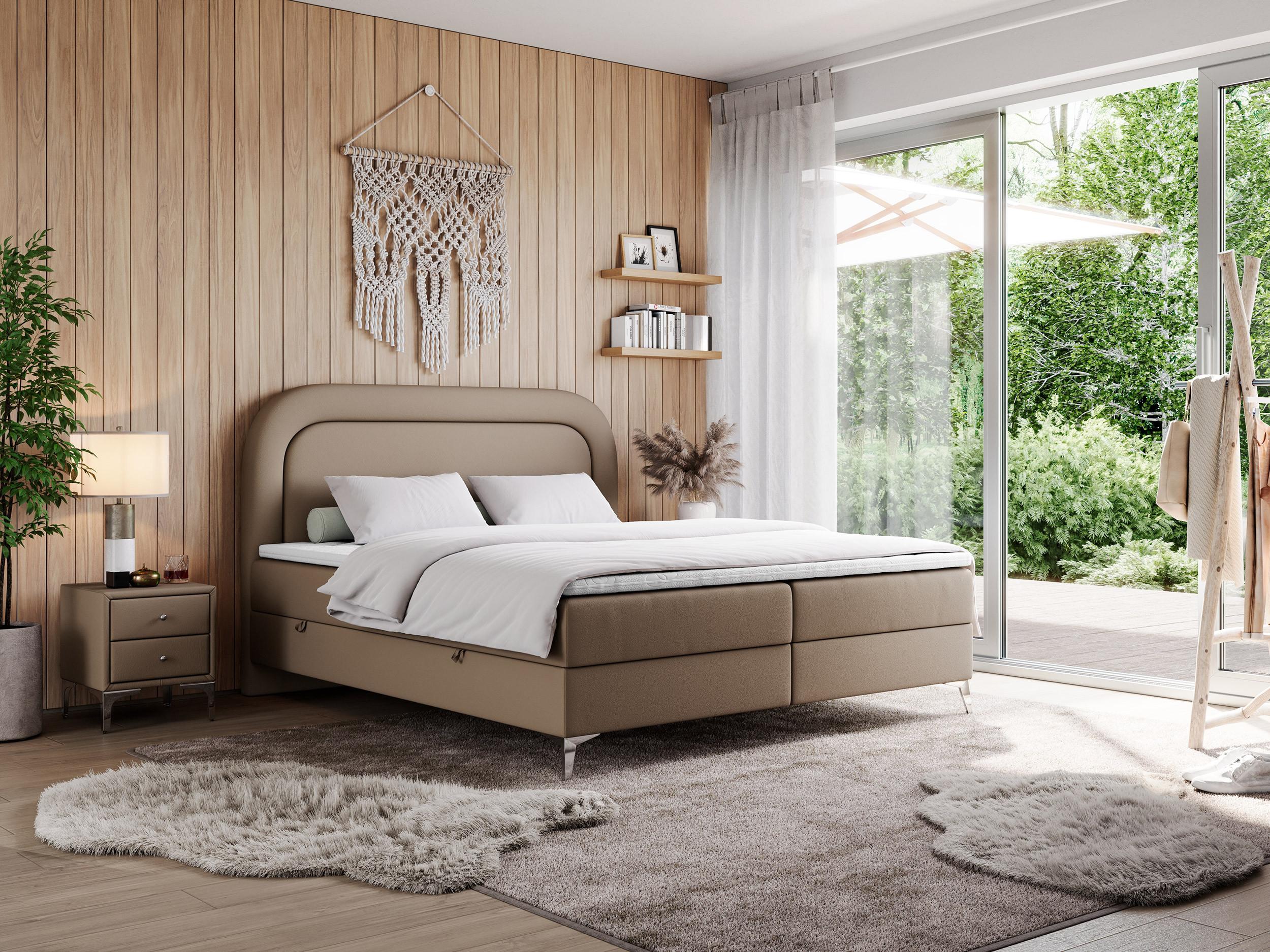 wohnli-moebel-suche-800000689767-1 BOXBETT EIRA 120/200 Braun Kunstleder - H3 Textil MKS Möbel > Betten > Boxspringbetten Braun