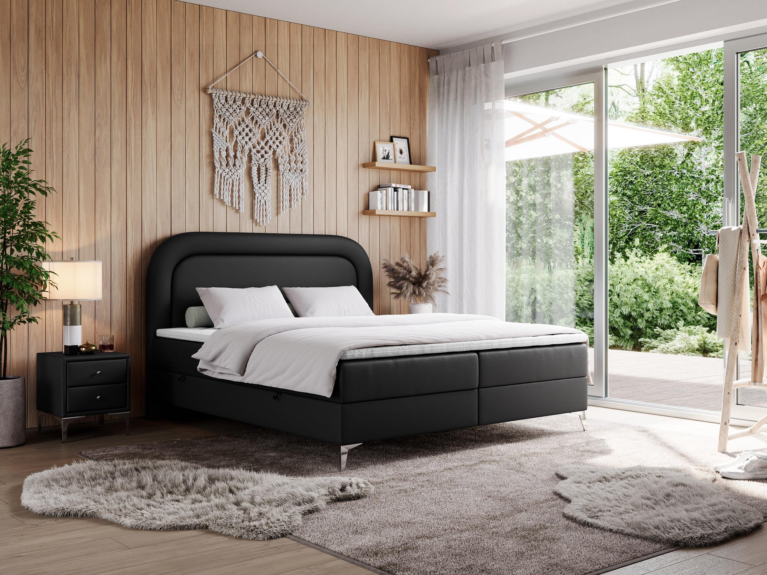 wohnli-moebel-suche-800000689804-1 BOXBETT EIRA 120/200 Schwarz Kunstleder - H3 Textil MKS Möbel > Betten > Boxspringbetten Schwarz