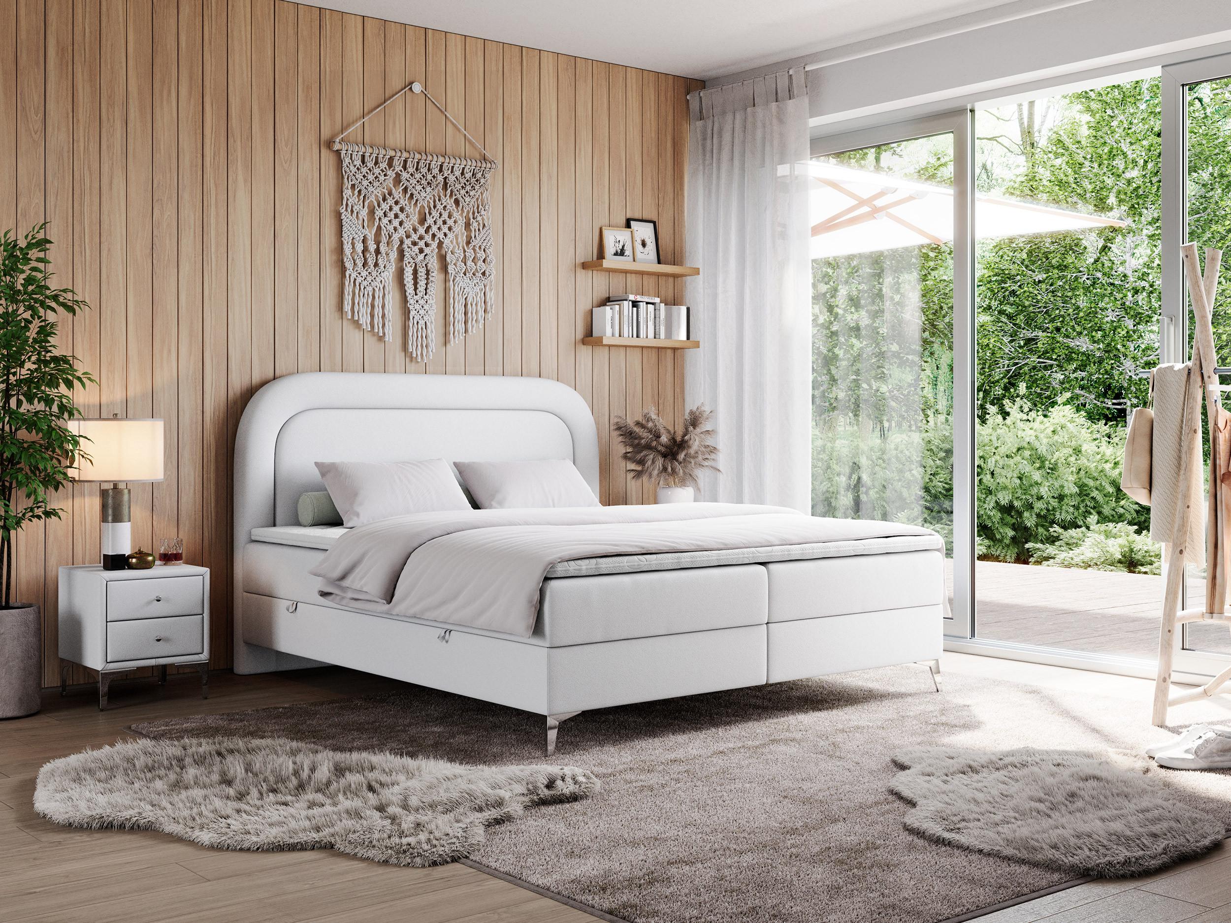 wohnli-moebel-suche-800000689809-1 BOXBETT EIRA 120/200 Weiß Kunstleder - H3 Textil MKS Möbel > Betten > Boxspringbetten Weiß