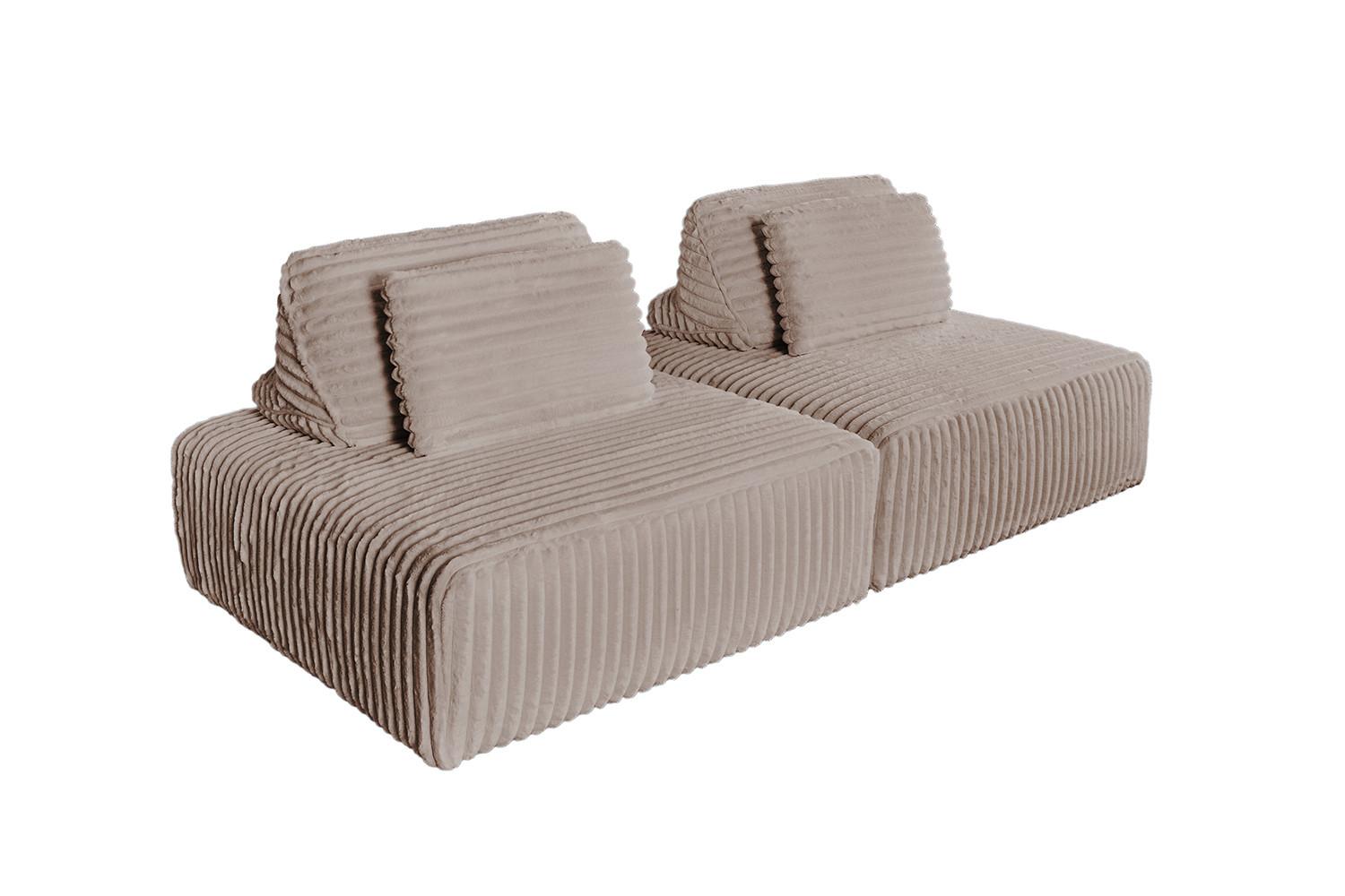 wohnli-moebel-suche-800000690113 Wohnli Möbelsuche - MODULSOFA WIOLO SOFT 2 MODULE 2 KISSEN Taupe Cord