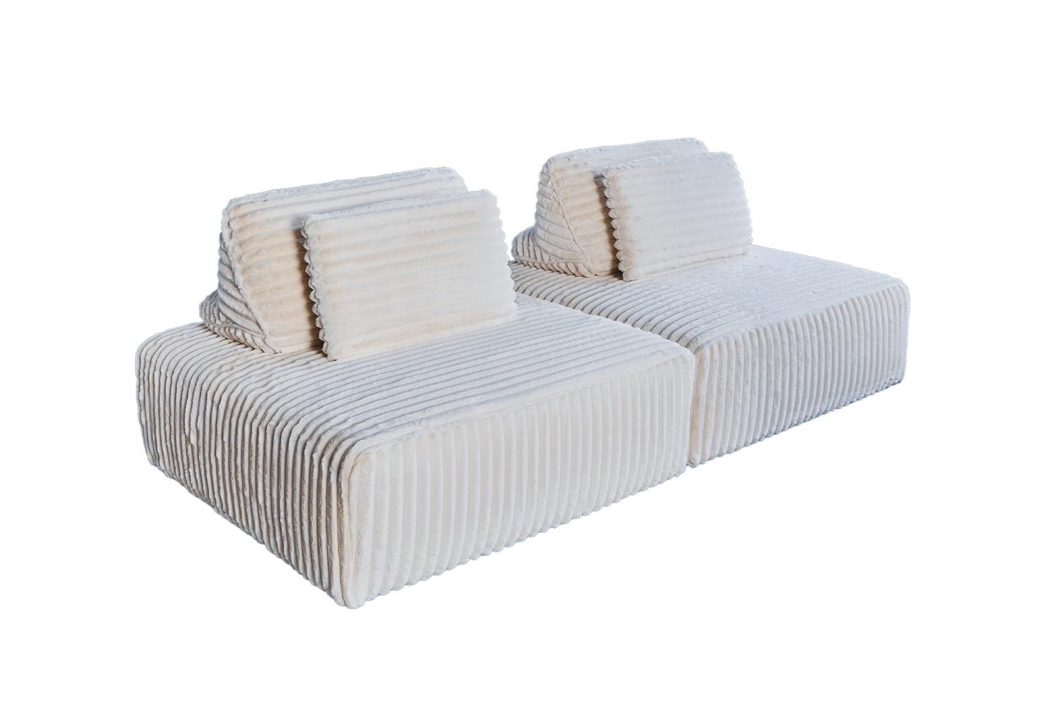 wohnli-moebel-suche-800000690126 Wohnli Möbelsuche - MODULSOFA WIOLO SOFT 2 MODULE 2 KISSEN Cremeweiß Cord