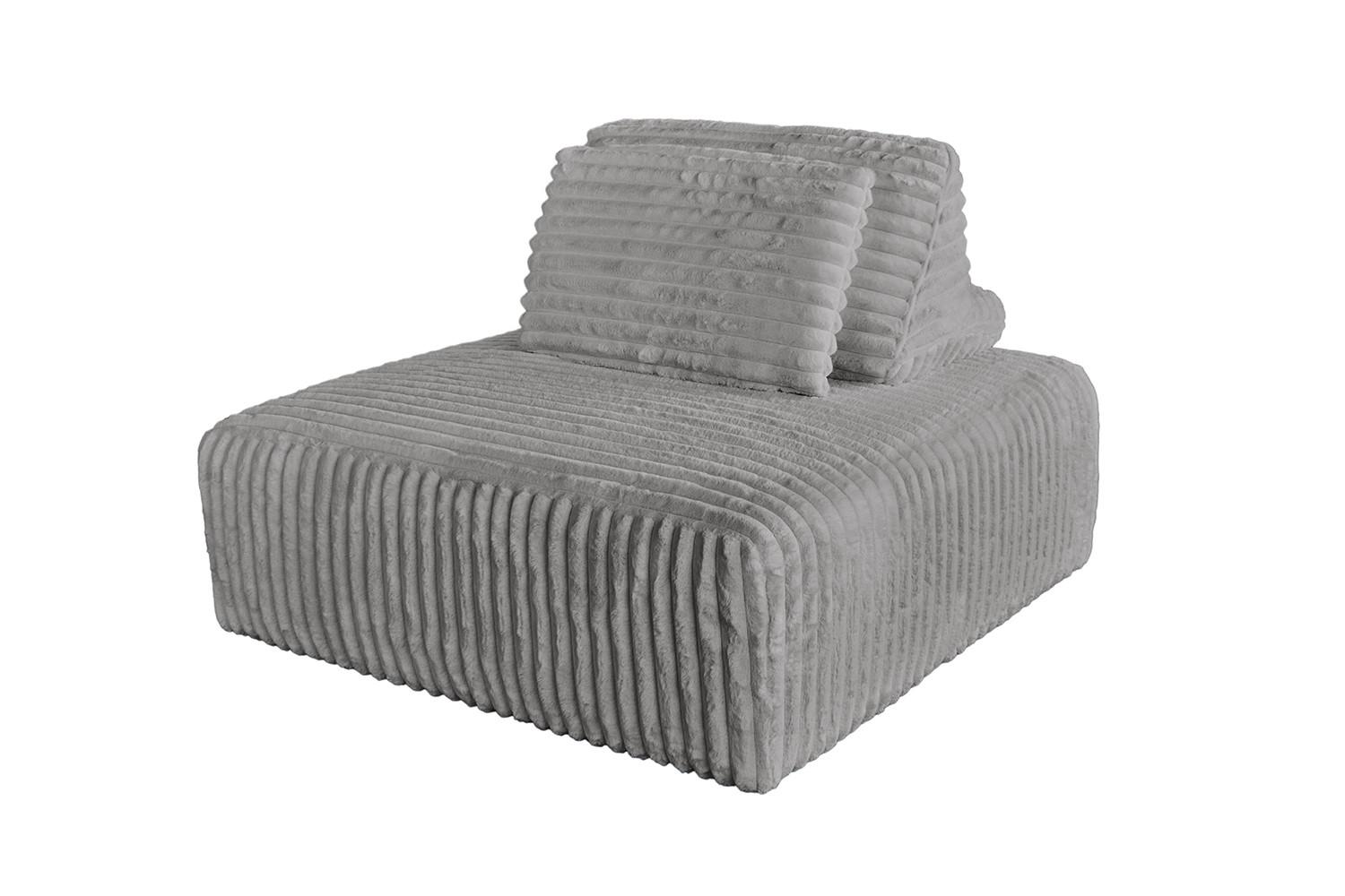 Wohnli Möbelsuche - HOCKER MIT RÜCKENKISSEN WIOLO SOFT Grau Cord