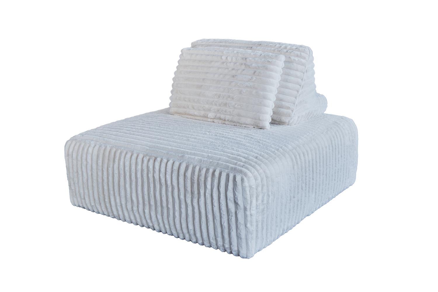Wohnli Möbelsuche - HOCKER MIT RÜCKENKISSEN WIOLO SOFT Cremeweiß Cord