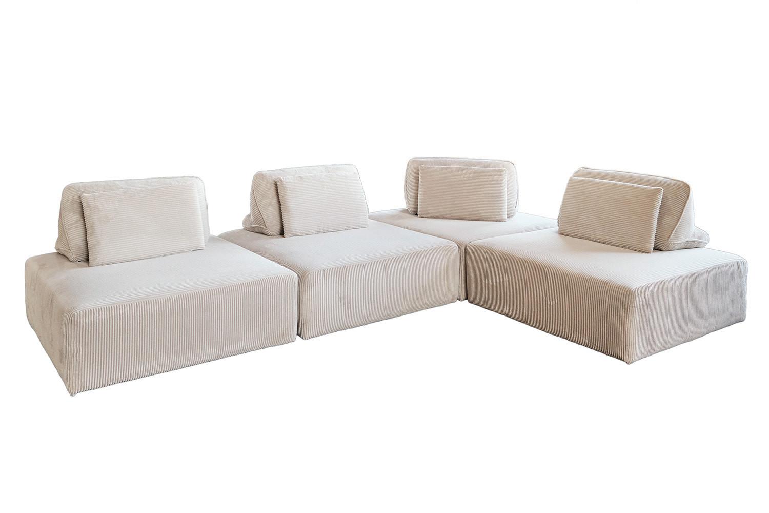 wohnli-moebel-suche-800000690272 Wohnli Möbelsuche - MODULSOFA WIOLO SOFT 4 MODULE 4 KISSEN Cremeweiß Cord