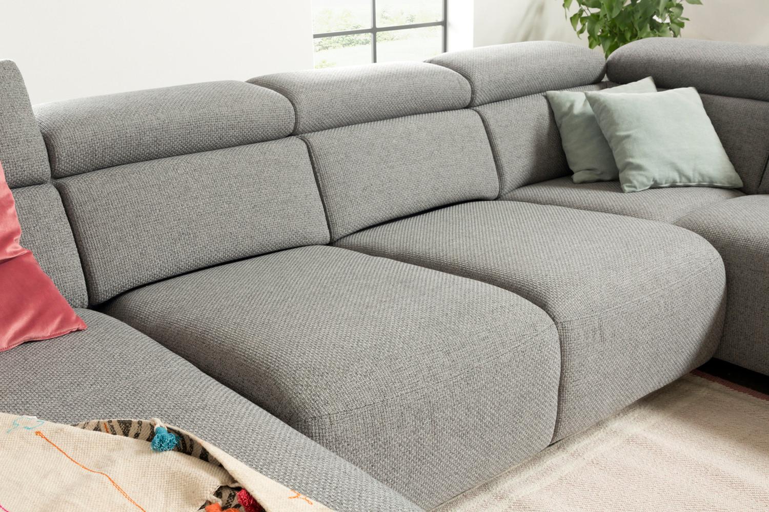 wohnli-moebel-suche-800000690455-1 WOHNLANDSCHAFT RISO Grau Webstoff Textil KAWOLA Möbel > Sofas & Couches > Wohnlandschaften > Wohnlandschaften U-Form Grau