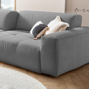 wohnli-moebel-suche-800000690555-1 SOFA MIT SITZTIEFENVERSTELLUNG PALACE Grau Cord Relaxfunktion Textil KAWOLA Möbel > Sofas & Couches > Sofas Grau