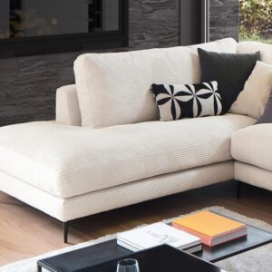 WOHNLANDSCHAFT CARA Cremeweiß Cord Textil KAWOLA Möbel > Sofas & Couches > Wohnlandschaften > Wohnlandschaften U-Form Weiß