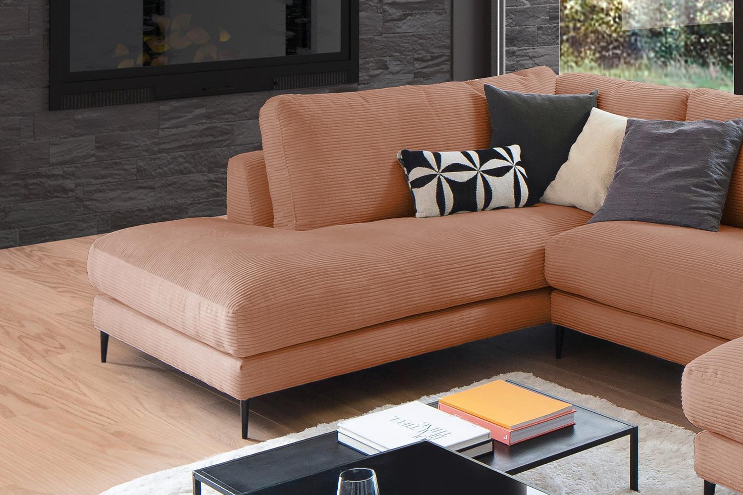 wohnli-moebel-suche-800000690705-1 WOHNLANDSCHAFT CARA Braun Cord Textil KAWOLA Möbel > Sofas & Couches > Wohnlandschaften > Wohnlandschaften U-Form Braun