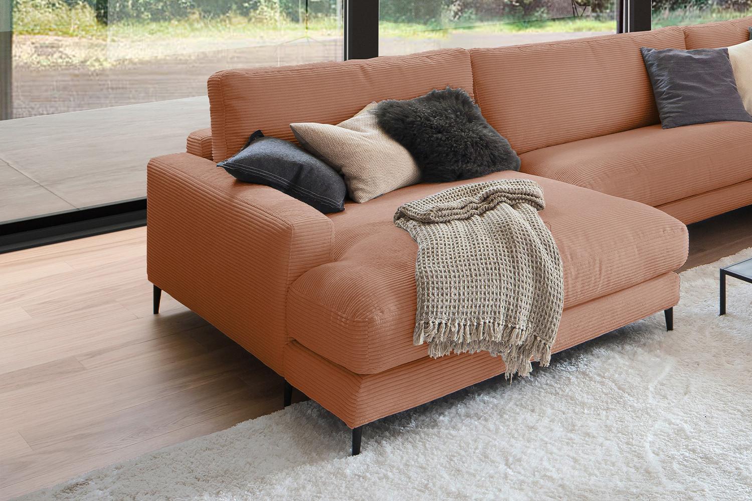 wohnli-moebel-suche-800000690726-1 WOHNLANDSCHAFT CARA Braun Cord Textil KAWOLA Möbel > Sofas & Couches > Wohnlandschaften > Wohnlandschaften U-Form Braun