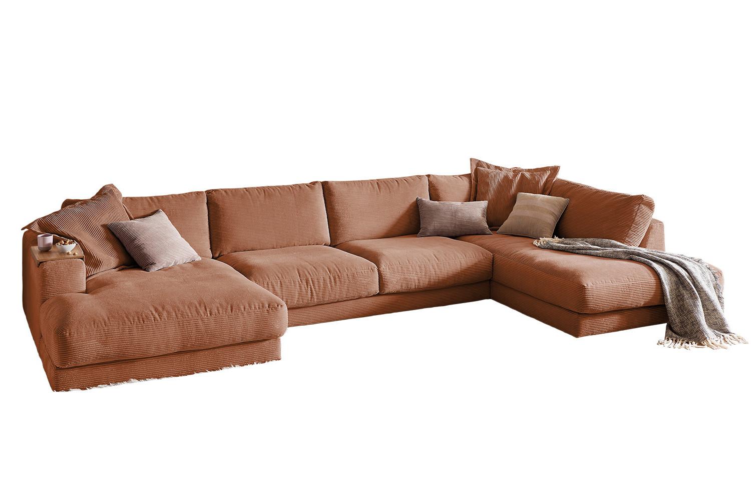 Wohnli Möbelsuche - WOHNLANDSCHAFT MADELINE Braun Cord