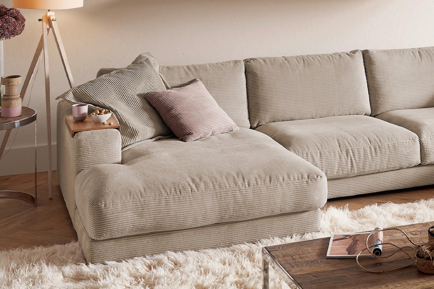 wohnli-moebel-suche-800000690774-1 WOHNLANDSCHAFT MADELINE Taupe Cord Textil KAWOLA Möbel > Sofas & Couches > Wohnlandschaften > Wohnlandschaften U-Form Taupe