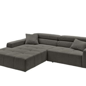 ECKSOFA RENO Anthrazit Cord Textil KAWOLA Möbel > Sofas & Couches > Wohnlandschaften > Ecksofas Anthrazit