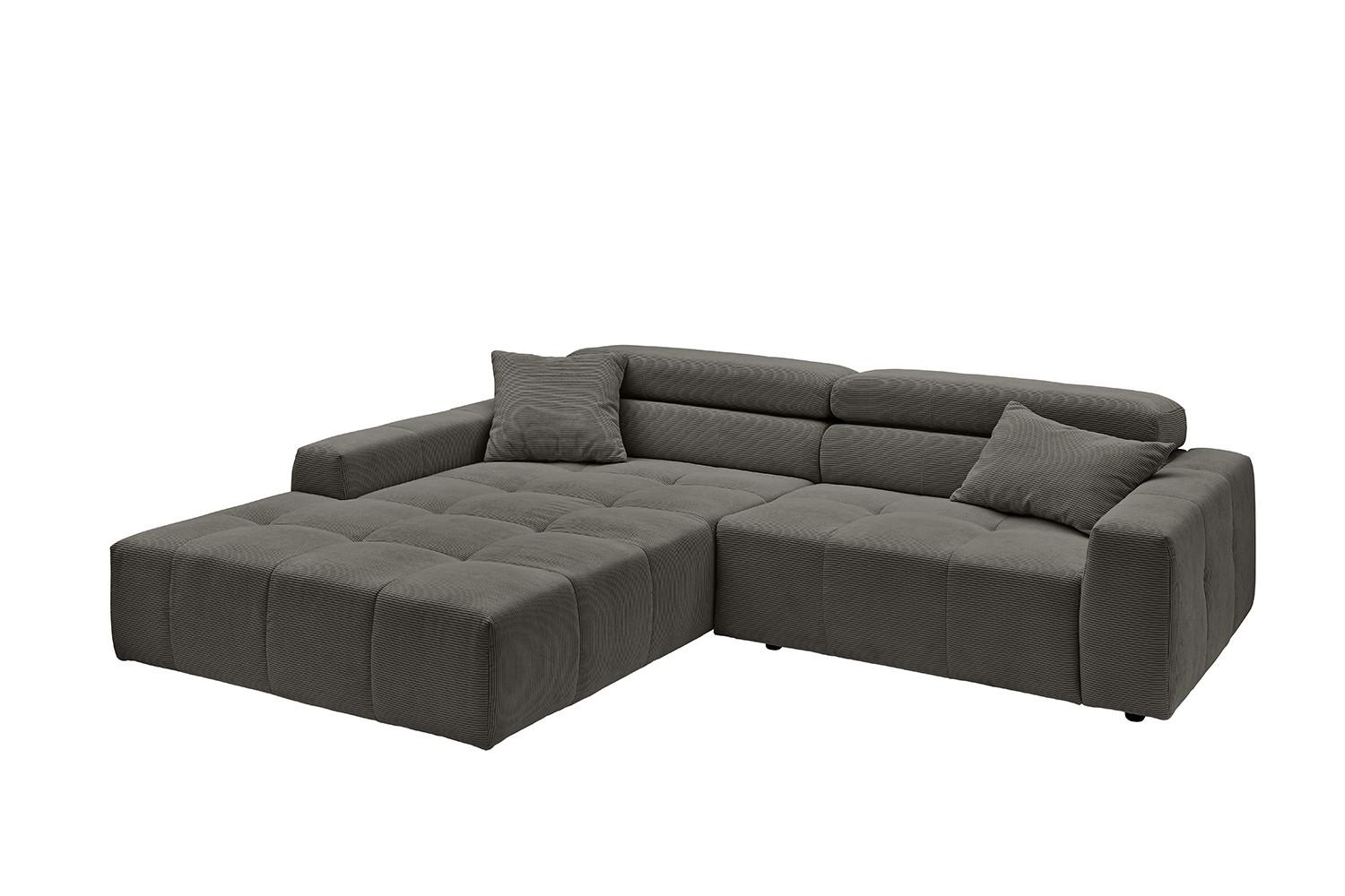 ECKSOFA RENO Anthrazit Cord Textil KAWOLA Möbel > Sofas & Couches > Wohnlandschaften > Ecksofas Anthrazit