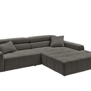 ECKSOFA RENO Anthrazit Cord Textil KAWOLA Möbel > Sofas & Couches > Wohnlandschaften > Ecksofas Anthrazit