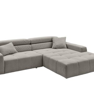 ECKSOFA RENO Grau Cord Textil KAWOLA Möbel > Sofas & Couches > Wohnlandschaften > Ecksofas Grau