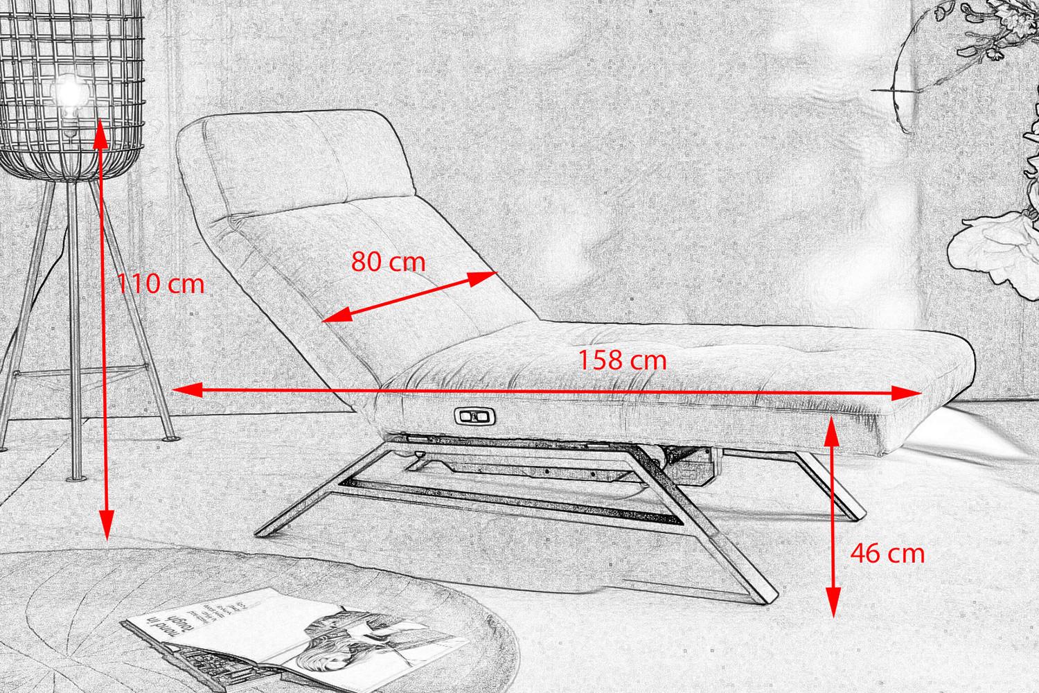 LIEGE MIT MOTORISCHER RELAXFUNKTION AMERIVA Schwarz Velvet Relaxfunktion Textil KAWOLA Möbel > Sofas & Couches > Sofas > Modulare Sofas Schwarz