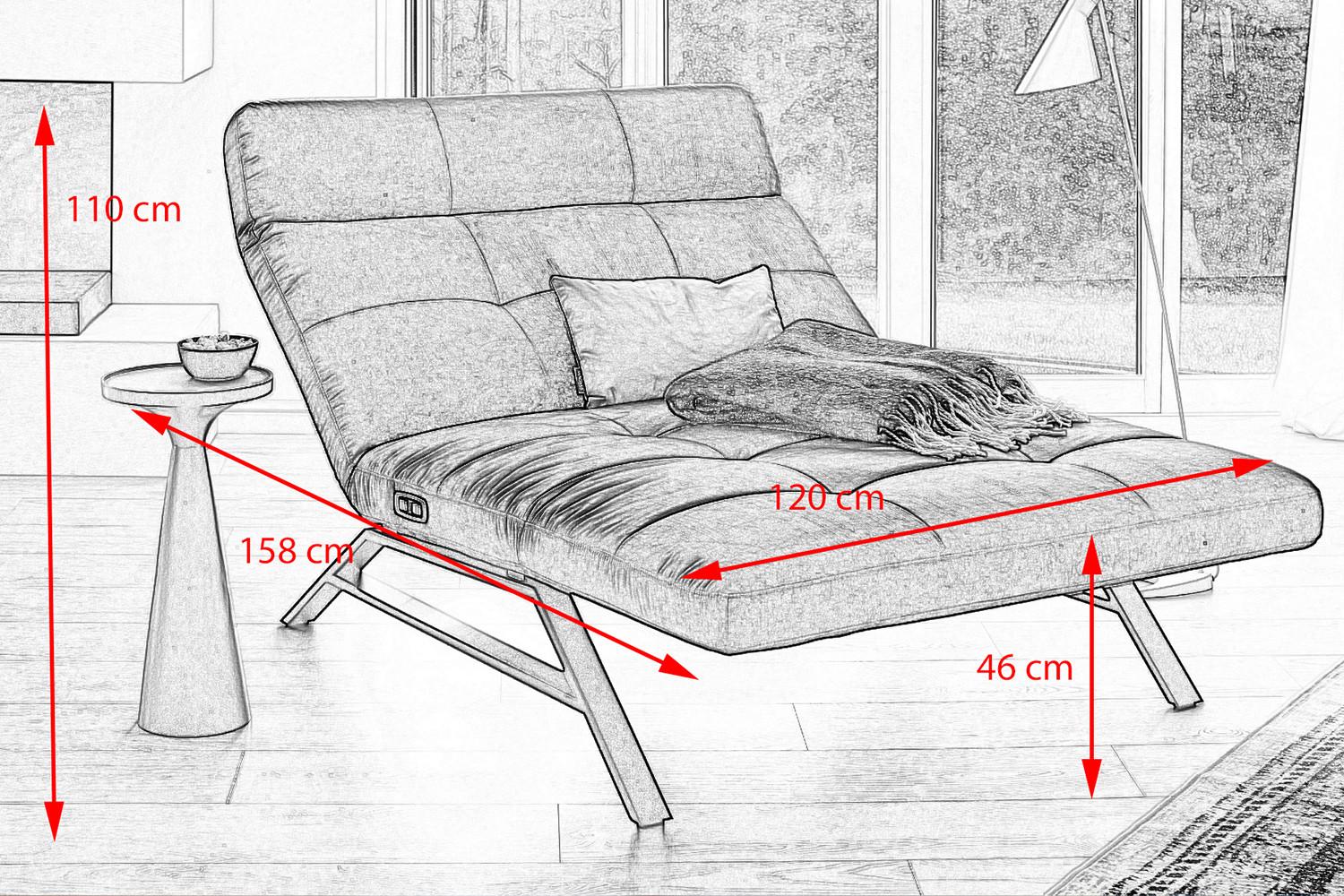 LIEGE MIT MOTORISCHER RELAXFUNKTION AMERIVA Schwarz Velvet Relaxfunktion Textil KAWOLA Möbel > Sofas & Couches > Sofas > Modulare Sofas Schwarz