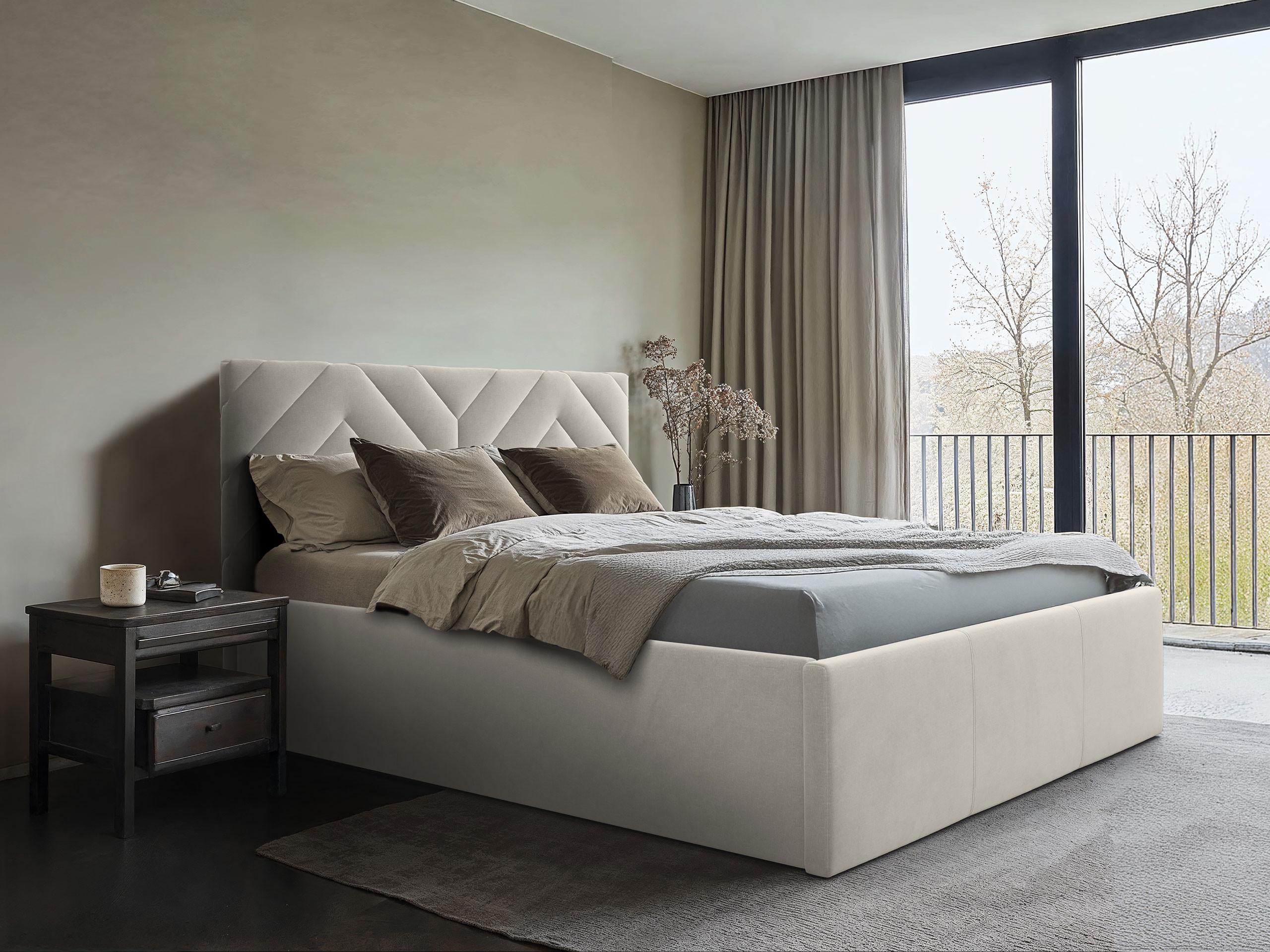 POLSTERBETT Azzuro Textil MIRJAN24 Möbel > Betten > Polsterbetten Beige