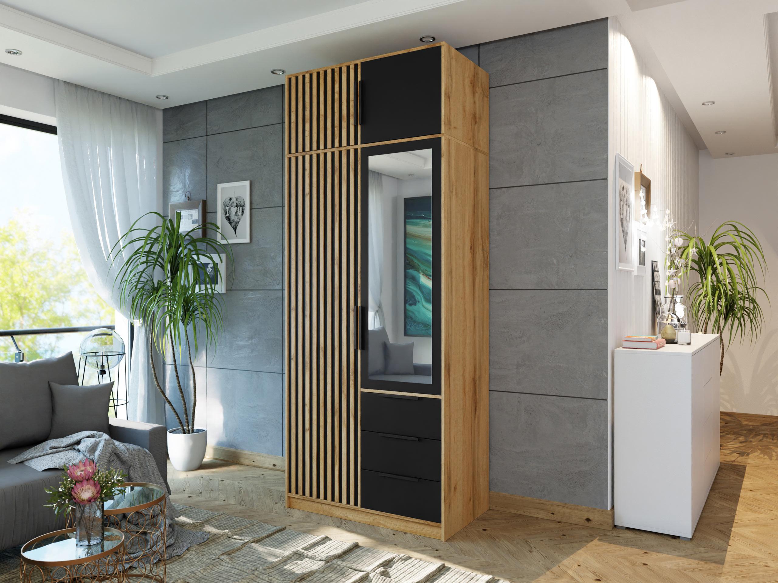 KLEIDERSCHRANK Bali Lux D2 mit Schrankaufsatz Holzwerkstoff MIRJAN24 Möbel > Schränke > Kleiderschränke Braun