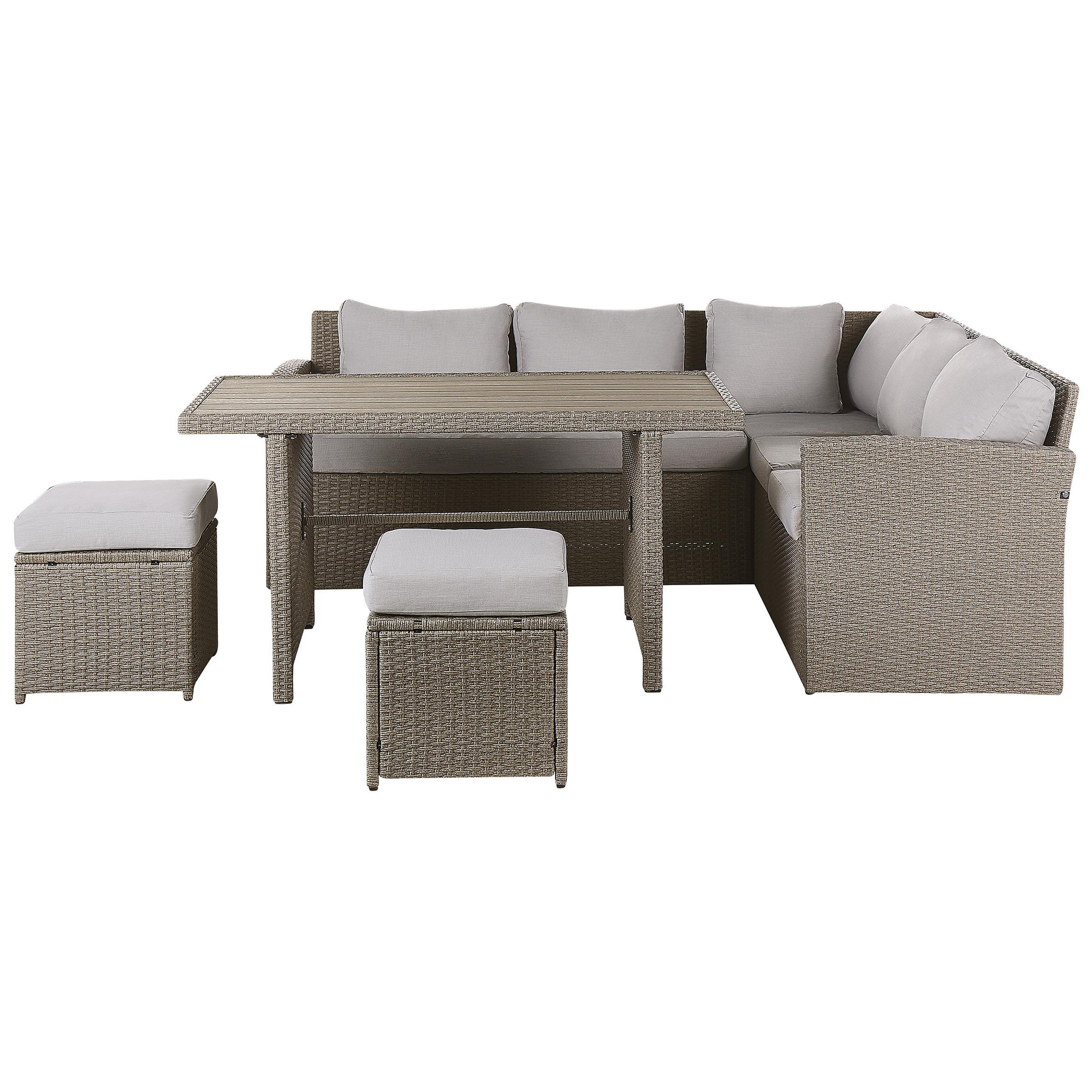 wohnli-moebel-suche-800000701789 Wohnli Möbelsuche - LOUNGE SET 5-Sitzer Rattan Auflagen hellgrau Bardi