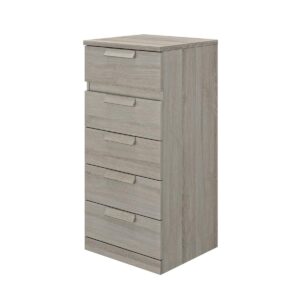 wohnli-moebel-suche-800000701895-1 KOMMODE 5 Schubladen Cyrus - Französische Herstellung - 48/45/105 cm Holzwerkstoff Calicosy Möbel > Kommoden & Schubladenschränke > Kommoden Grau