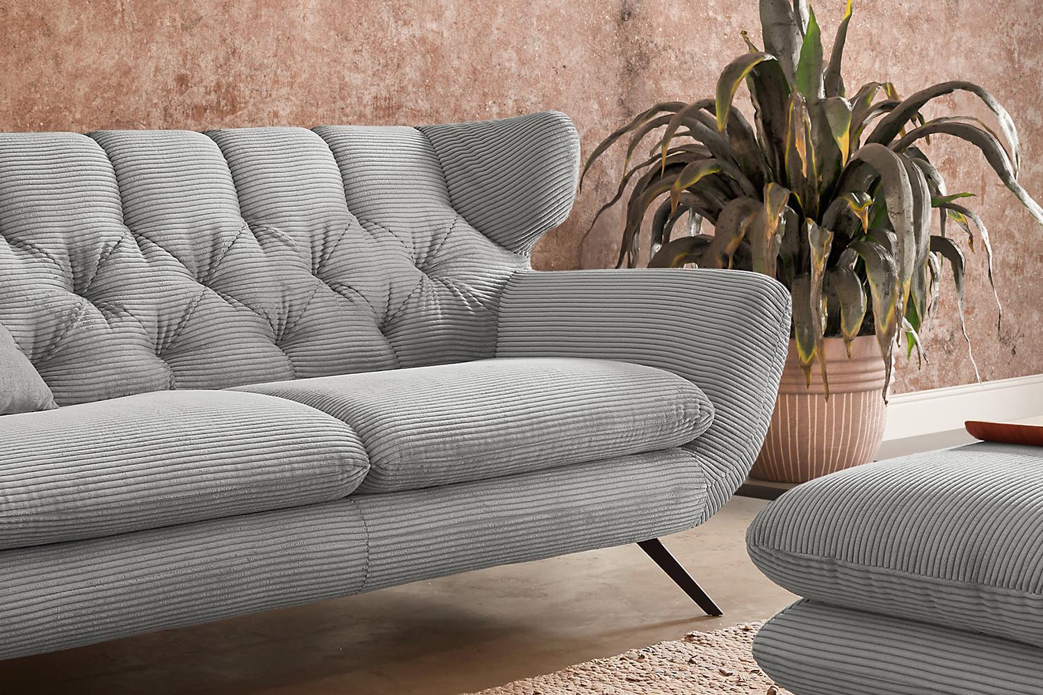 wohnli-moebel-suche-800000702487-1 SOFA CHARME Grau Cord Textil KAWOLA Möbel > Sofas & Couches > Sofas Grau