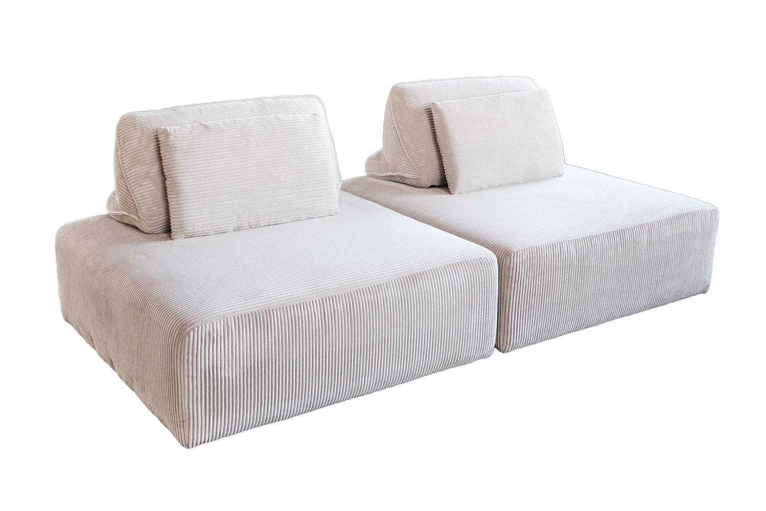 wohnli-moebel-suche-800000702497 Wohnli Möbelsuche - MODULSOFA WIOLO SOFT 2 MODULE 2 KISSEN Cremeweiß Cord