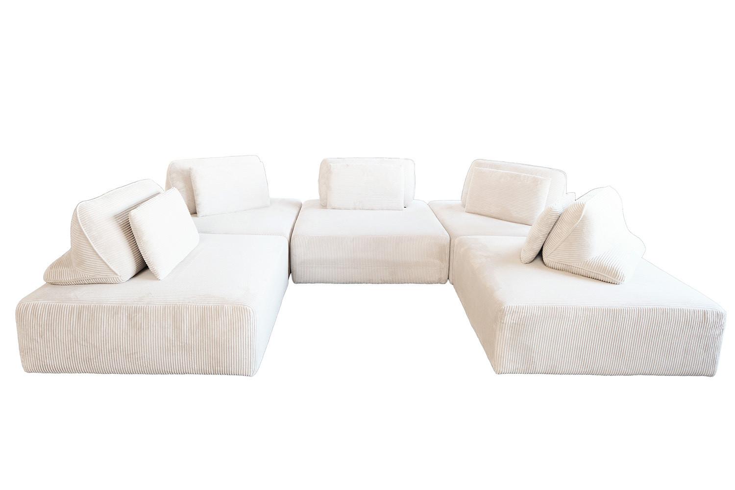 wohnli-moebel-suche-800000702505 Wohnli Möbelsuche - MODULSOFA WIOLO SOFT 5 MODULE 5 KISSEN Cremeweiß Cord